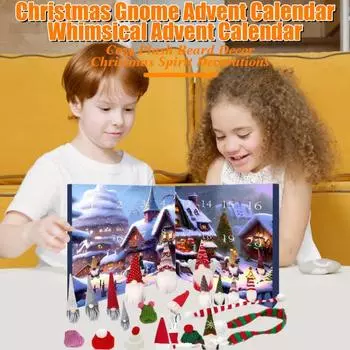 Рождественский адвент-календарь с гномами 2024, 24 шт., коллекционные игрушечные фигурки в виде кукол-гномов, очаровательный обратный отсчет до праздников, рождественский адвент-календарь C