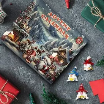 Рождественский адвент-календарь с гномами 2024 года 24 украшения для гномов праздничный отсчет декор
