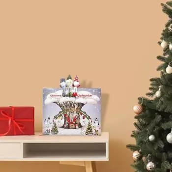 Рождественский адвент-календарь с гномом 2024, 24-дневный календарь обратного отсчета с плюшевой игрушкой-гномом, набор кукол-гномов, праздничный декор для дома белый