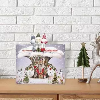 Рождественский адвент-календарь с гномом 2024, 24-дневный календарь обратного отсчета с плюшевой игрушкой-гномом, набор кукол-гномов, праздничный декор для дома белый