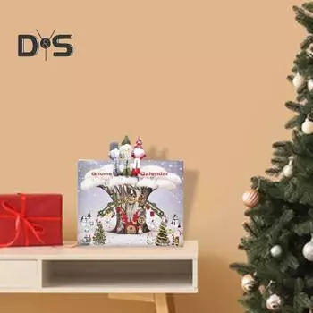 Рождественский адвент-календарь с гномом 2024, 24-дневный календарь обратного отсчета с плюшевой игрушкой-гномом, набор кукол-гномов, праздничный декор для дома белый