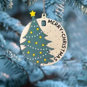 Рождественский Адвент Календарь Слайдер Обратный Отсчет Подвесное Украшение Рождественская Елка Календарь Обратный Отсчет Подвеска