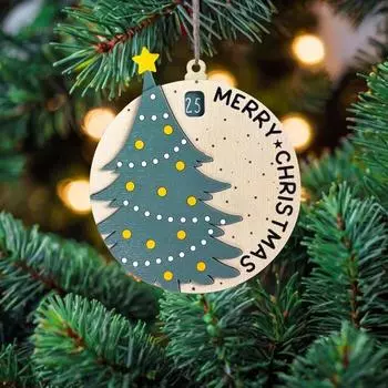 Рождественский Адвент Календарь Слайдер Обратный Отсчет Подвесной Украшение Рождественская Елка Календарь Обратный Отсчет Подвеска для Двери Стены Камин A