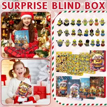 Рождественский адвент-календарь содержит 24 подарка, рождественские милые фигурки кукольный адвент-календарь, рождественский календарь обратного отсчета с игрушками-сюрпризами One Size