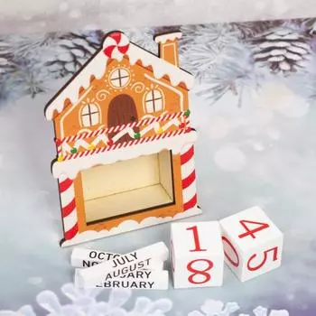 Рождественский Адвент-календарь, украшения, деревянный Санта-Клаус, домик для снеговика, календарь обратного отсчета, украшение для спальни, гостиной, сада, внутреннего и наружного использования A