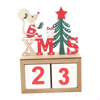 Рождественский Адвент Календарь Украшения Настольные Календари Декор Деревянные Блоки Для Подарков На Праздники tree