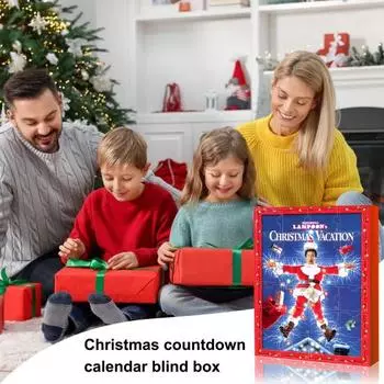 Рождественский адвент-календарь Yousheng 2024 24 подарка Фигурка аксессуары обратный отсчет до Рождества украшения для праздничного домашнего декора красный