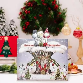 Рождественский адвент-календарь Yousheng Gnome 2024, 24-дневный календарь обратного отсчета с плюшевым игрушечным гномом, набор кукол-гномов, праздничный домашний декор белый