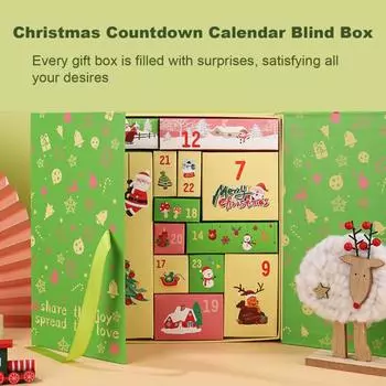 Рождественский адвент-календарь Yousheng, набор пустых коробок 2024, календарь обратного отсчета «сделай сам», заполняемые коробки на 24 дня, заполните свой собственный адвент-календарь коробками A зелёный