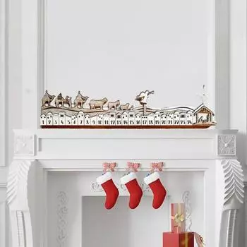 Рождественский Адвент Украшение Деревянный Рождественский Календарь Обратного Отсчета Многоцелевой Адвент Календарь для Праздничного Дома