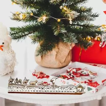 Рождественский Адвент-украшение Yousheng, деревянный рождественский календарь обратного отсчета, многоцелевой Адвент-календарь для праздничного домашнего декора