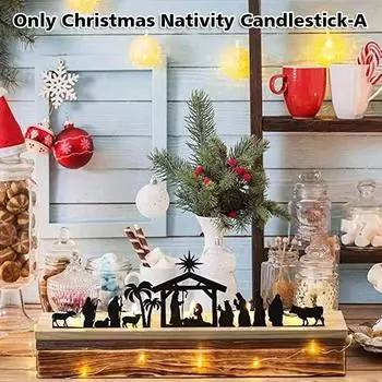 Рождественский адвентистский подсвечник Металлический подсвечник с деревянным основанием Рождественский подсвечник Рождества