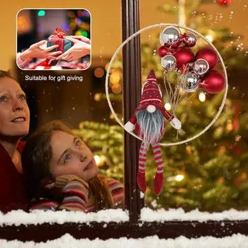 Рождественский эльф, подвесное окно, светящееся украшение для елки своими руками с шаром и кругом, милая праздничная тема, сувениры на фестиваль красный