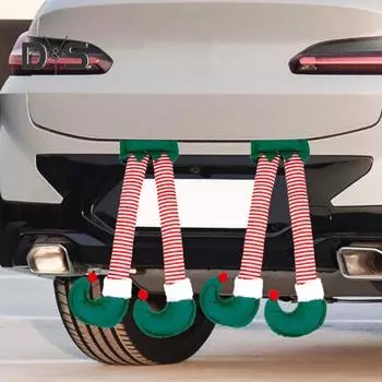 Рождественский эльф, украшение на багажник автомобиля, плюшевый эльф, Санта, ножка, подвеска, рождественская елка, украшение для заднего бокового окна, украшение на елку A