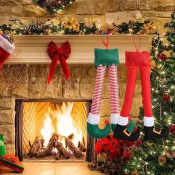 Рождественский эльф, украшение на багажник автомобиля, плюшевый эльф, Санта, ножка, подвеска, рождественская елка, украшение для заднего бокового окна, украшение на елку B