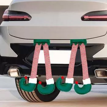 Рождественский эльф, украшение на багажник автомобиля, плюшевый эльф, Санта, ножка, подвеска, рождественская елка, украшение для заднего бокового окна, украшение на елку