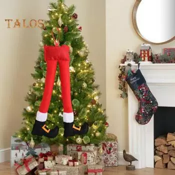 Рождественский эльф, украшение на багажник автомобиля, плюшевый эльф, Санта, ножка, подвеска, рождественская елка, украшение для заднего бокового окна, украшение на елку A