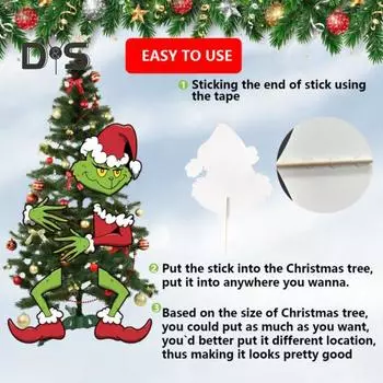 Рождественский эльф, украшение на елку своими руками, зеленая верхушка на елку в виде эльфа с головой, руками и ногами для домашних вечеринок B