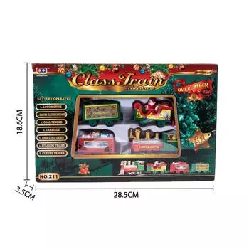 Рождественский электрический вагончик строительный блок трек игрушечный поезд кирпичный подарок на год