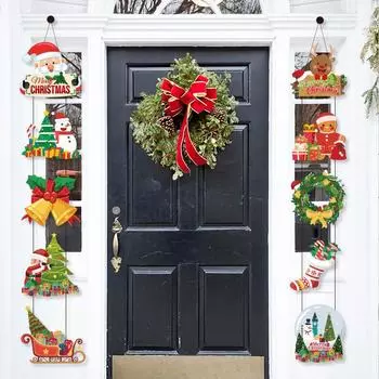Рождественский американский дверной знак, настенное украшение, рождественская вечеринка, принадлежности для вечеринок, 10 комплектов