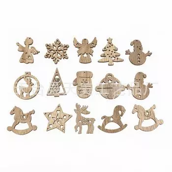 «Рождественский ангел, снеговик, украшение из щепы своими руками» Vintage Christmas Wood Chip