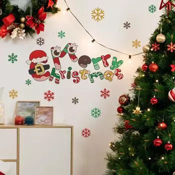 Рождественский английский слоган Снег Спальня Гостиная Стена Ландшафтный дизайн Наклейки на стену 30*60cm/fun-b67