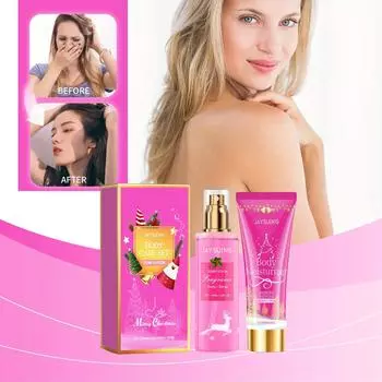 Рождественский ароматный набор для ухода за телом Увлажняющий и увлажняющий уход за кожей Смазывающий и нежный лосьон для тела 2pcs