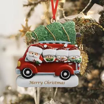 Рождественский автомобиль подвесное украшение деревянный Санта-Клаус снеговик елка подвесное украшение для дома офис Веселый Рождественский кулон