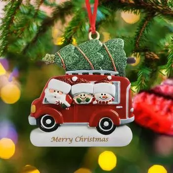 Рождественский автомобиль подвесное украшение деревянный Санта-Клаус снеговик рождественская елка подвесное украшение