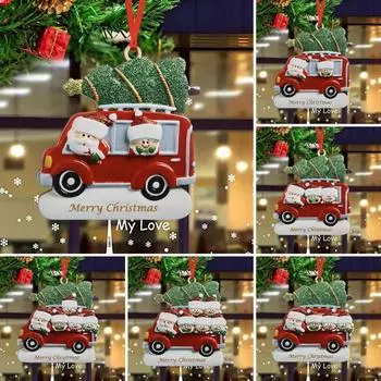 Рождественский автомобиль подвесное украшение деревянный Санта-Клаус снеговик рождественская елка подвесное украшение для дома