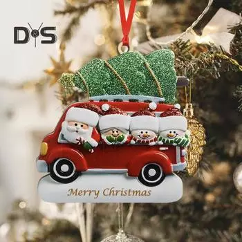 Рождественский автомобиль подвесное украшение деревянный Санта-Клаус снеговик елка подвесное украшение для дома офис Веселый Рождественский кулон B