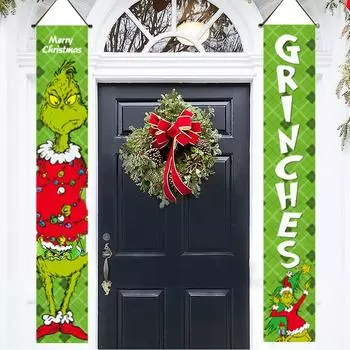 Рождественский баннер-флаг для входной двери, Рождественский декор крыльца, Новый год