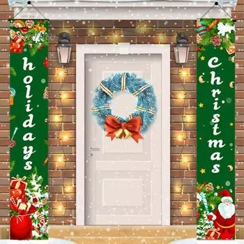 Рождественский баннер на дверь, зимний приветственный знак на входной двери, баннер на крыльце, рождественское настенное украшение для домашнего декора, офиса и вечеринки A