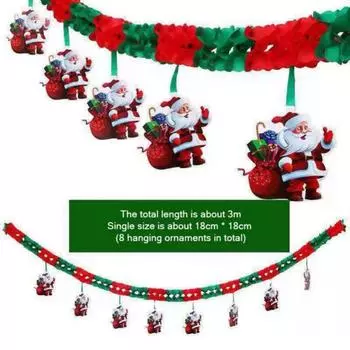 Рождественский баннер, украшение для праздничной вечеринки, сотовая бумага, подвесной цветок, Санта, потолочная композиция, украшение, баннер S