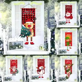 Рождественский баннер, знак, дверь, настенное покрытие, висящий плакат, наружное рождественское украшение