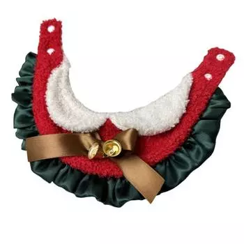 Рождественский бант для собак и кошек, симпатичные шарфы-нагрудники для домашних животных, праздничный рождественский праздничный шейный платок с колокольчиками, Рождество M size 30-40CM зелёный/красный