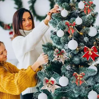 Рождественский бант, кулон, красочный бант с колокольчиками, четкая звуковая лента, подвесное украшение для рождественской елки ручной работы H