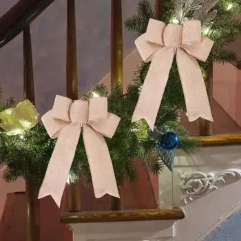 Рождественский бант Yousheng, украшение ручной работы из мешковины, бант-украшение для самостоятельного изготовления подарочной коробки, гирлянды для дома, украшения дерева