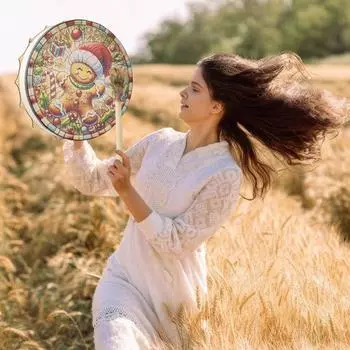 Рождественский барабан Gingersnap Man с деревянной палочкой, водонепроницаемый, для йоги, медитации, музыкальной терапии, для детей и взрослых, ударные инструменты, игрушка A