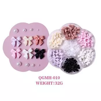 Рождественский бархатный красный белый смоляной бант новогодний нейл-арт украшения смешанный набор аксессуаров