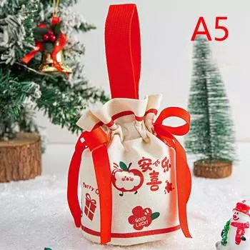 Рождественский бархатный подарочный пакет Санта-Клауса, сумка с завязками, конфеты, яблоки, сумка с ручкой, подвесное украшение на рождественскую елку, подарок на год