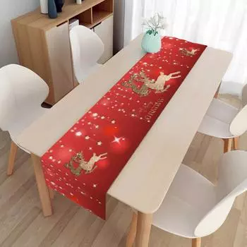 Рождественский бегун для стола С Новым годом и Рождеством! 33*150cm