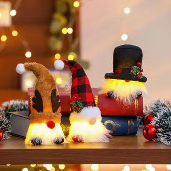 Рождественский безликий гном, светящиеся куклы, украшение, рождественский мультяшный гном, подвеска со светом