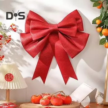 Рождественский большой бант, украшение на свадьбу, большой бант, украшение для праздничного венка на елку, крыльцо, окно, дверь, декор 30cm красный