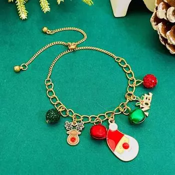 Рождественский Браслет Подвеска Смола Сплав Цепочка Дерево Олень Колокольчик Снежинка Дизайн Праздничный Подарок Ювелирные Аксессуары
