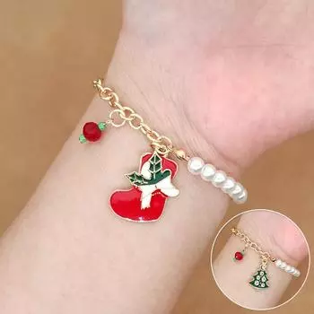 Рождественский браслет Рождественская елка Санта-Клаус Снеговик Снежинка Модные украшения Украшения