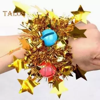 Рождественский браслет с колокольчиками, мишурный браслет, реквизит для танцевальных представлений, принадлежности для карнавальных вечеринок, браслет с колокольчиками для группы поддержки A