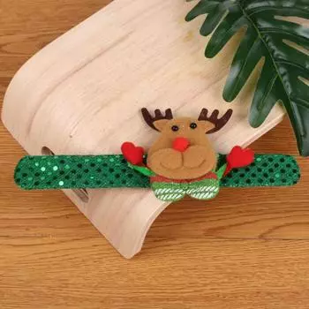 Рождественский браслет-шлепок, красочный светодиодный светящийся Санта-Клаус, снеговик, олень, медведь, кукла, регулируемая лента для детей и взрослых, принадлежности для вечеринок C