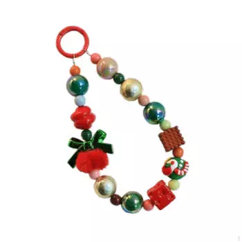 Рождественский брелок для ключей с бисером, мультяшное подвесное украшение, green bow