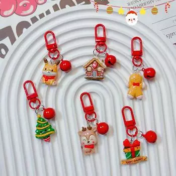 Рождественский брелок из смолы с рисунком милого Санта-Клауса, снеговика, лося, венка, кулона, брелок для ключей, украшение на рюкзак, рождественский подарок